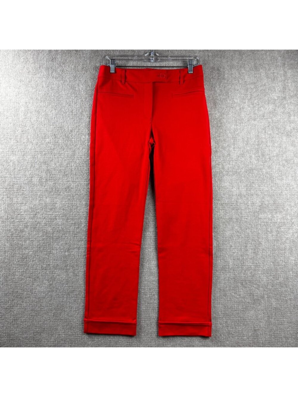 Betabrand Cuffed Crop Light Yoga Dress Pants S Long Red Vibrant Businesscore